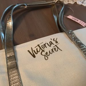 Victoria Secret Large Tote with gold sequins